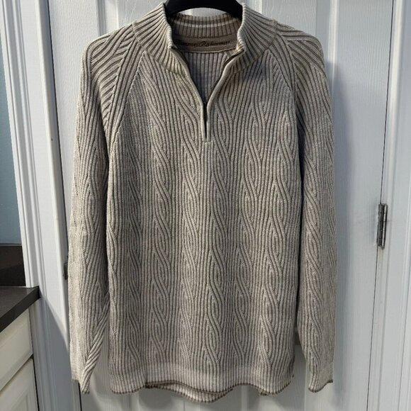Tommy Bahama Cotton 1/2 Zip Weave Design Sweater Size XL - Picture 7 of 7